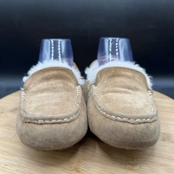 UGG Australia Women's Size 7 Ansley Tan Slippers 3312 Sherpa Lined Shoes - Picture 2 of 9
